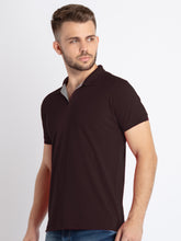 Mens Solid Half Sleeves Slim Fit Polo T-Shirt